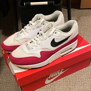 Nike Air Max 1 Red and White Sneakers